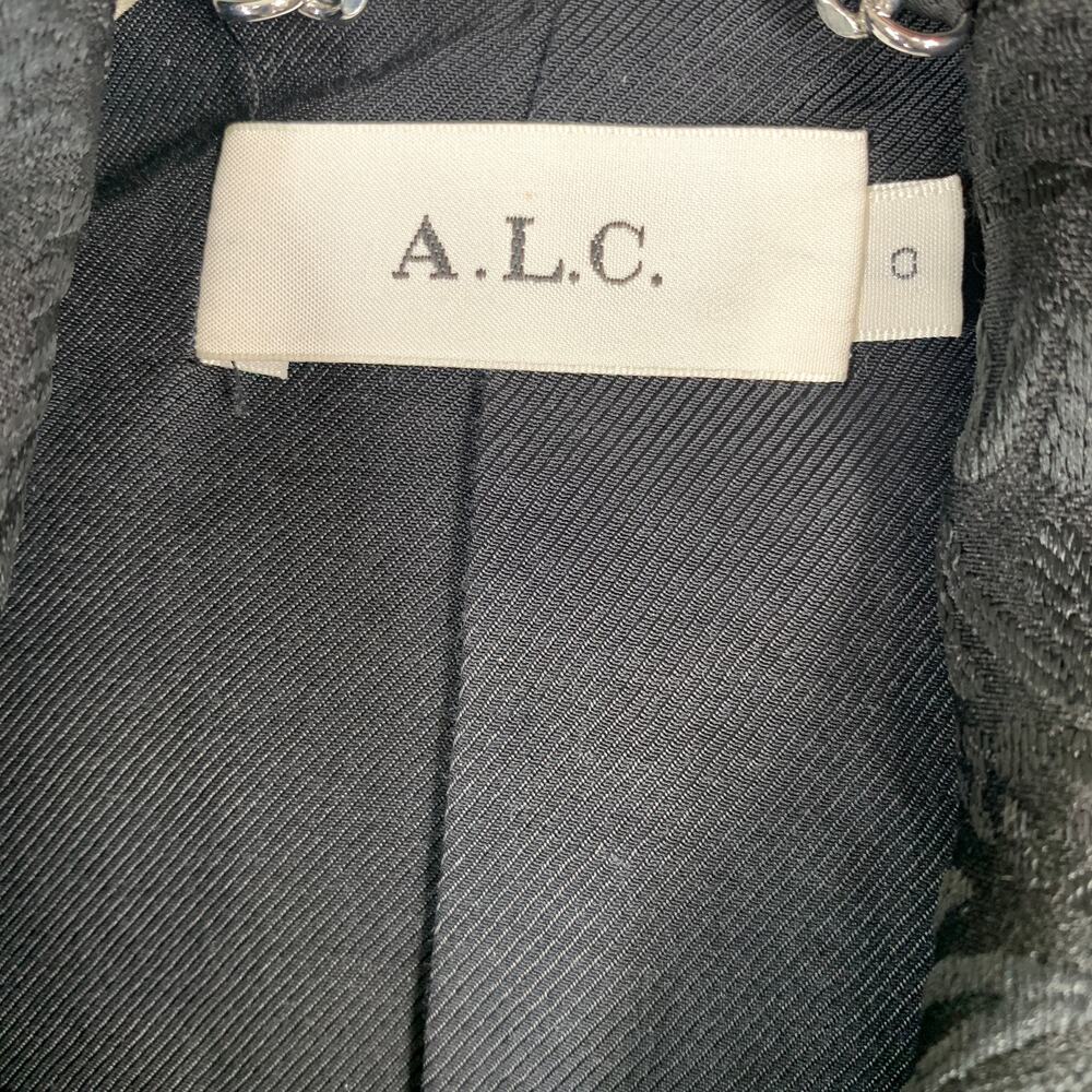 A.L.C. Women Declan Blazer Double Breasted Size 0 Black Brocade Jacquard - Picture 6 of 16